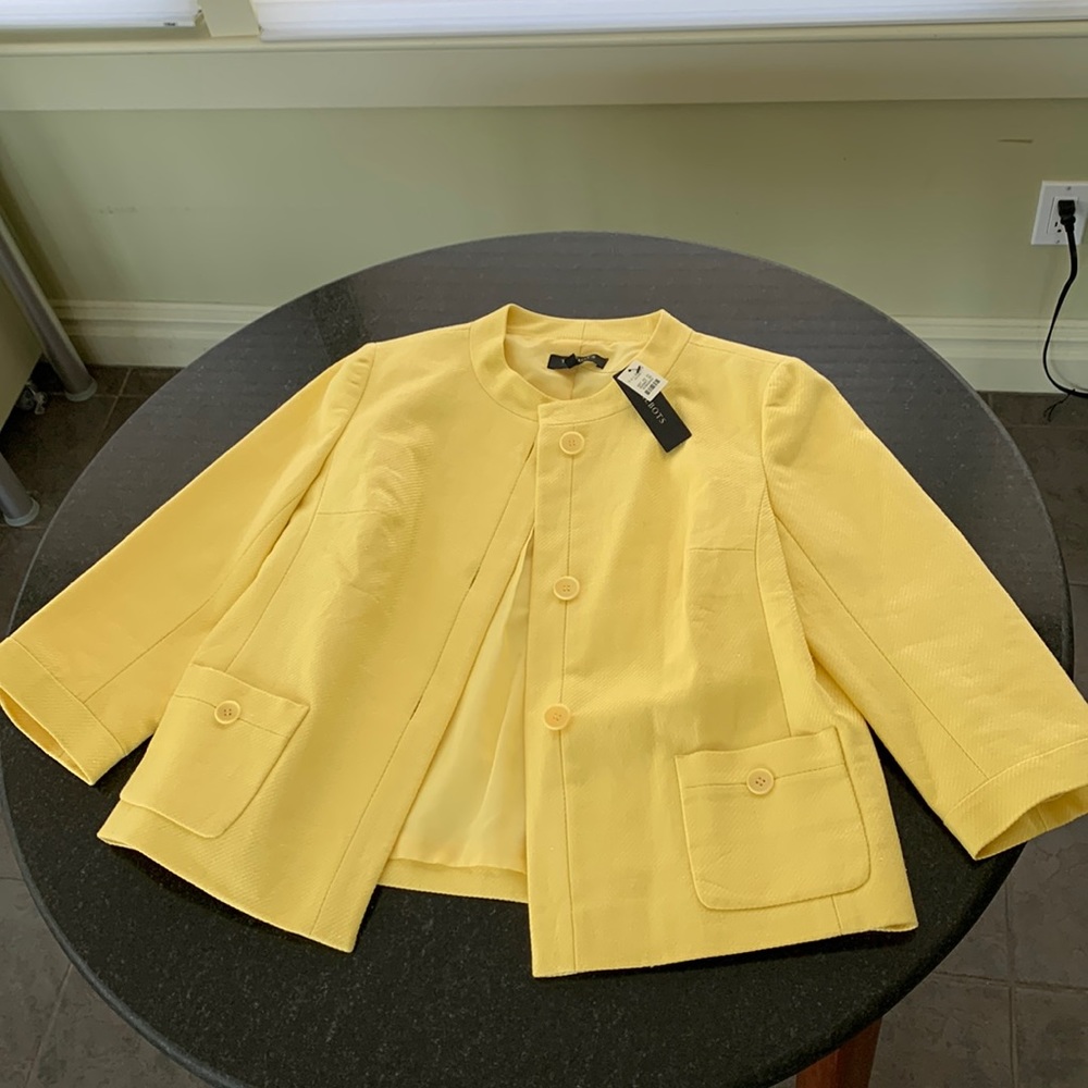 NWT Petite Talbots linen boxy jacket. Beautiful color and details. Size 12P.